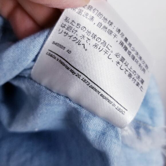 LEVI'S Chambray Relaxed Fit Workshirt Light Blue Cotton Tencel Blend- Size Large - Picture 9 of 9